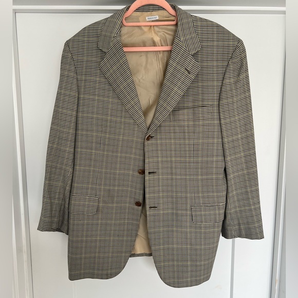 Vintage Brioni Nomentano Wool Houndstooth Blazer - Picture 1 of 9